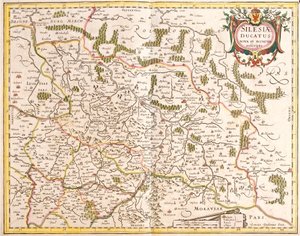 シレジア・ドゥーチェ（ドイツ・チェコ）の地図（銅版画