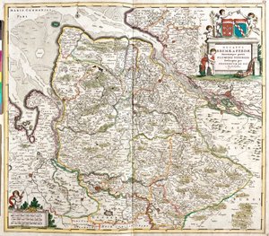 ブレメ公とヴェルデン公の地図（ドイツ）（エッチング 作： Frederick de Wit