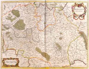フランケンシュタイン公国（ドイツ）の地図（エッチング 作： Frederick de Wit