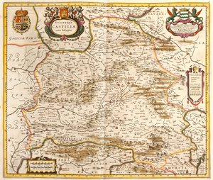 カスティーリャ王国（スペイン）の地図（銅版画