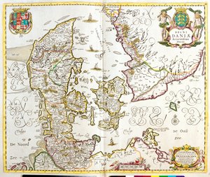 デンマーク王国の地図（エッチング 作： Frederick de Wit
