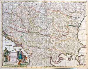 ハンガリー王国の地図（エッチング 作： Frederick de Wit