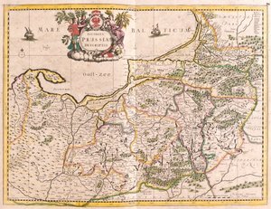 プロイセン王国（ドイツ）の地図（銅版画