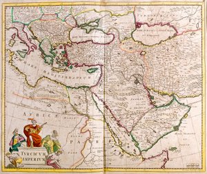 トルコ帝国の地図（銅版画 作： Frederick de Wit