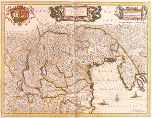 イタリアのヴェネツィア領地の地図（エッチング 作： Frederick de Wit