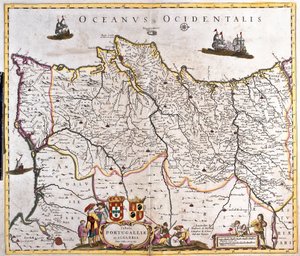 ポルトガル王国とアルガルヴェ地方の地図（銅版画 作： Frederick de Wit