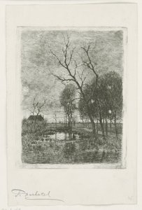 夕暮れ 作： Fredericus Jacobus van Rossum du Chattel (signed by artist)