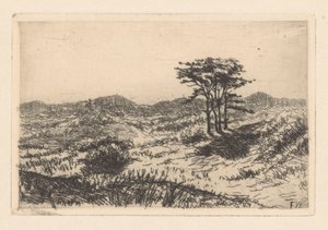 3 本の松のある丘陵風景 作： Frederik van Eeden