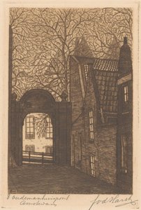 アムステルダムの Oudemanhuispoort 作： Frederik van der Harst (signed by artist)