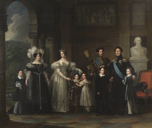ベルナドット家（スエードとノルヴェーグの君主制）：オスカー1世（1799-1859）、デジレ・クラリー（1777-1860）、ジョセフィーヌ・ド・ロイシュテンベルグ（1807-1867）、シャルル15世（1826-1872）、オスカー2世（1829-1907）、シャルル14世ジャン（1763-1844）、ル・プリンス・グスタフ（1827-1852）、ル・プリンシパル 作： Fredric Westin