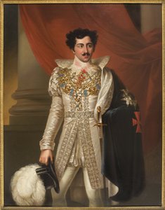 Oscar I, roi de Suede et Norvege - ウェスティン、フレドリック（1782-1862）による、スウェーデンとノルウェーの王、オスカー1世（1799-1859）の肖像。キャンバスに油彩。サイズ：149x114cm。ストックホルム国立博物館 作： Fredric Westin
