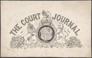 The Court Journal のタイトル ページのデザイン、1830 年から 62 年。 作： Freeman Gage Delamotte