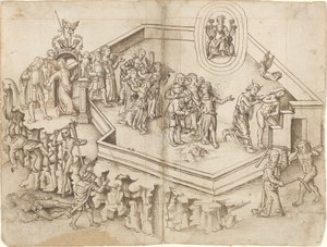 裕福な家庭の学者の生活の寓話[fol。 3 verso / 4 recto] 作： French 16th Century