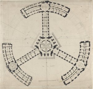 美術アカデミーの平面図 作： French 18th Century