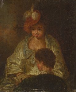 若い女性と男性 作： French 18th Century