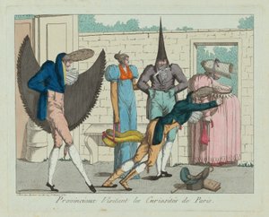 パリの珍品を訪れる地方の人々 作： French 19th Century