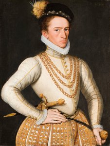 不明なフランス貴族の肖像画、1560 作： French Master