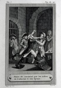 1762年7月17日のロシア皇帝ピーター3世Fyodorovichの暗殺 作： French Master