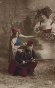 兵士は自由によって導かれ、家のことを考えています（色付き写真） 作： French Photographer