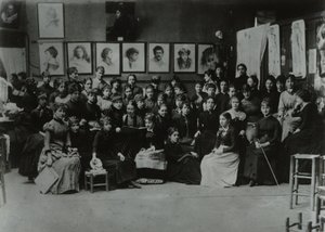 アカデミー・ジュリアン、パリ、美術学生グループ 作： French Photographer