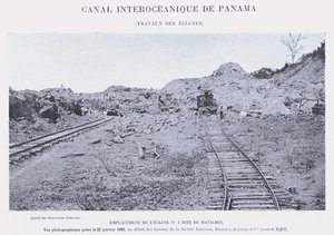 パナマ大洋間運河、ロックワーク（モノクロ写真 作： French Photographer