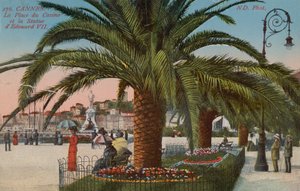 カンヌ-カジノプレイスとイングランドのエドワード7世の像。 1913年に送られたはがき。