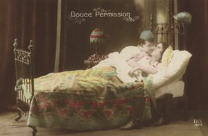 カップルがベッドでキス 作： French Photographer