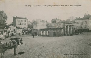 ダックス-温水泉（1日の流量：摂氏64度で2400000リットル）。 1913年に送られたはがき。 作： French Photographer