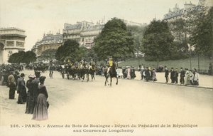 フランス大統領の出発、パリ・ロンシャン競馬場（カラー写真 作： French Photographer