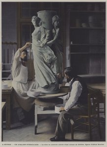 フランス・セーブル磁器工場のエナメル工房（カラー写真 作： French Photographer