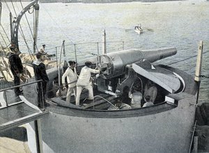 フランス海軍、19世紀後半。カノンの練習風景 - Bibl. des Arts Deco. 作： French Photographer