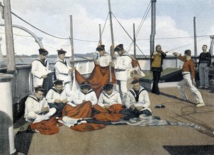 フランス海軍、19世紀後半：パビリオンの修理 - Bibl. des Arts deco.