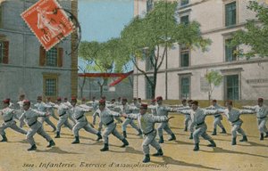 フランスの歩兵運動、1913年に郵送されたはがき。 作： French Photographer