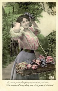販売のための花を持つ少女 作： French Photographer