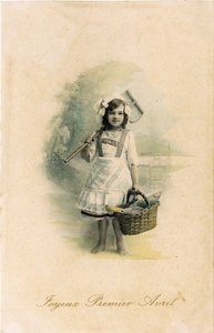 ハッピーエイプリルフール、1906年（カラー写真） 作： French Photographer