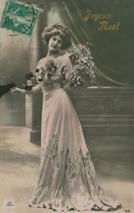 メリークリスマス。 1913年に送られたはがき。 作： French Photographer