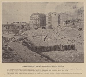 バレリアン山爆撃後のパリ・コミューン、ポルト・マイヨの様子（モノクロ写真