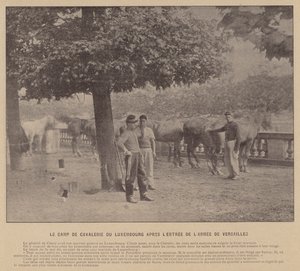 パリ・コミューン、ヴェルサイユ軍参入後のルクセンブルグ騎兵隊収容所（モノクロ写真 作： French Photographer