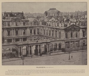 パリ・コミューン、パレ・ロワイヤル、外観（モノクロ写真 作： French Photographer