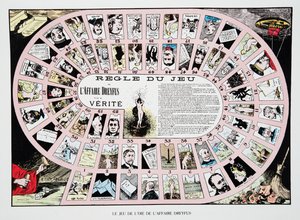 ドレフュス事件の死闘」（『共和国史』第1巻「政治史」より、1933年に出版されたカラーリトグラフ版 作： French Photographer