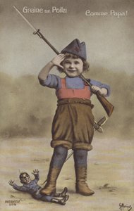 兵隊さんに扮した少年（カラー写真 作： French Photographer