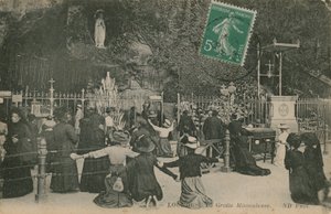ルルド、奇跡の洞窟。 1913年3月28日に発送されたはがき。 作： French Photographer