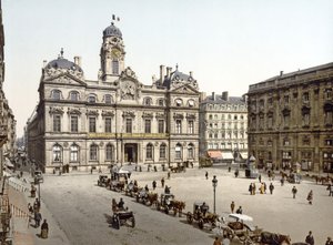 テロー広場にあるリヨン市庁舎、1890〜1900年 作： French Photographer