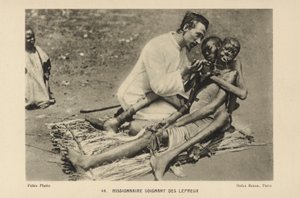 ハンセン病者の傾向がある宣教師 作： French Photographer