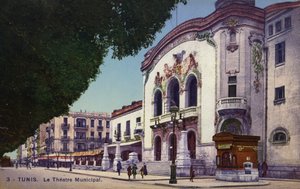 市立劇場、チュニス、チュニジア（カラー写真） 作： French Photographer