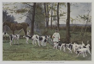 フランス、ヴィレラードのカラヨン・ラトゥール男爵の猟犬の群れ（カラー写真 作： French Photographer