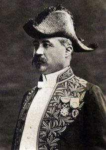 文芸評論家、文学史家、フランスのエッセイストであるエミール・ファゲ（1847-1916）の肖像。 作： French Photographer