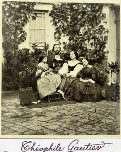 Théophile Gautier（1811 - 1872）の家族での肖像。 作： French Photographer