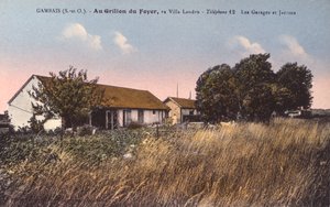 ガンバイスのアンリデザイアーランドル（1869-1922）の家を描いたポストカード（白黒写真は238390を参照） 作： French Photographer