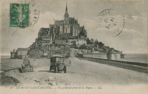 1913年に発送されたノルマンディーのモンサンミシェルのポストカード 作： French Photographer